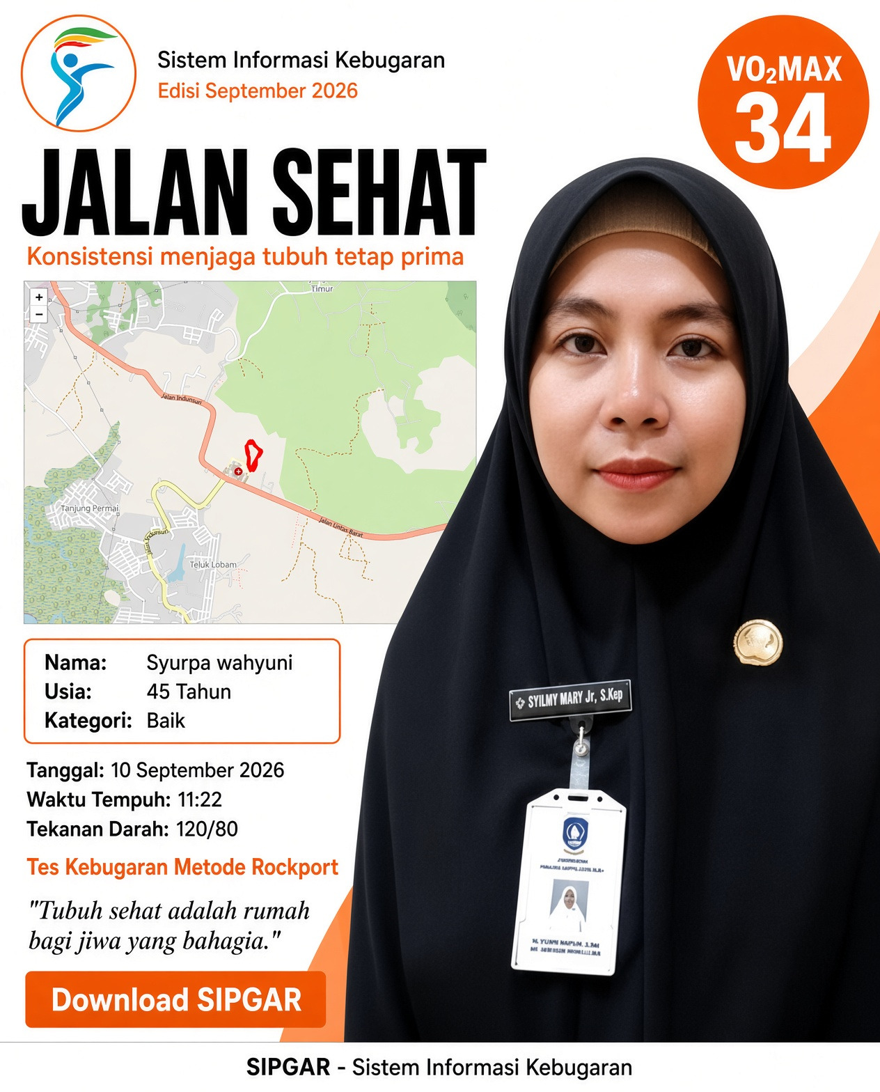 Cover hasil tes kebugaran Syurpa wahyuni