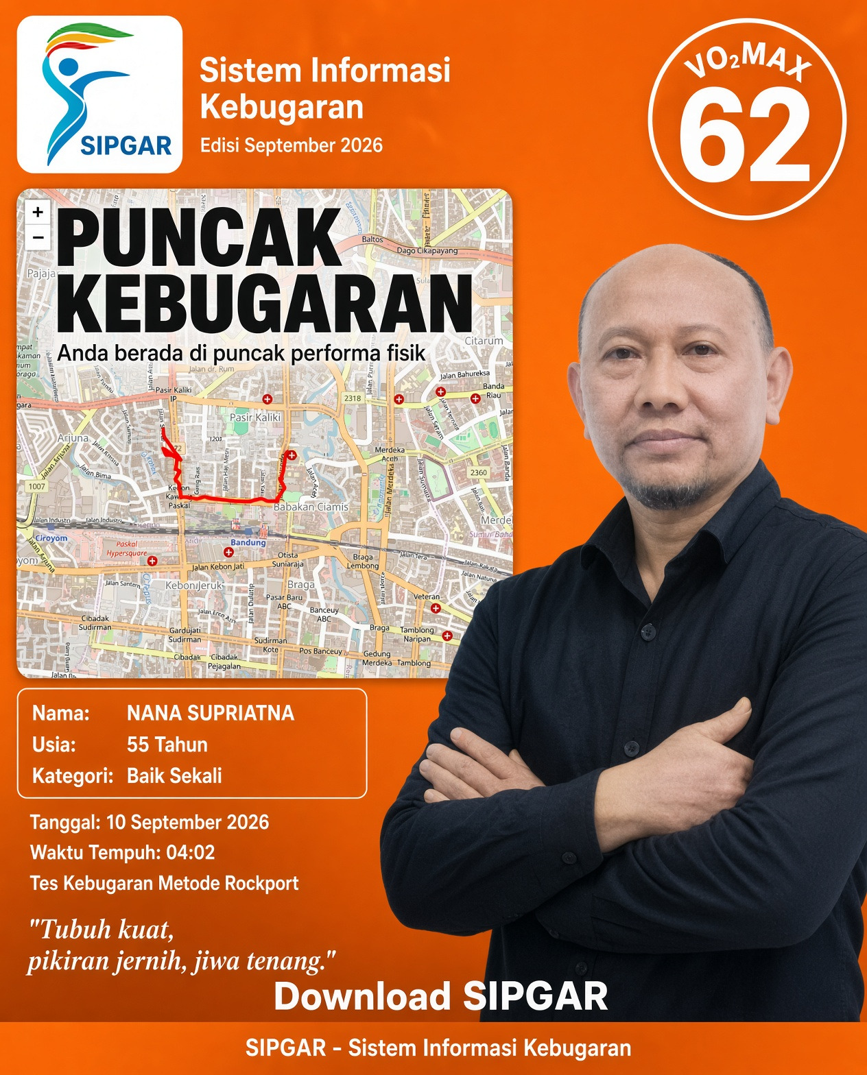 Cover hasil tes kebugaran NANA SUPRIATNA
