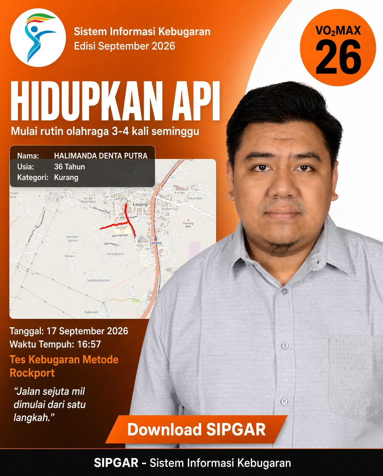 Cover hasil tes kebugaran HALIMANDA DENTA PUTRA