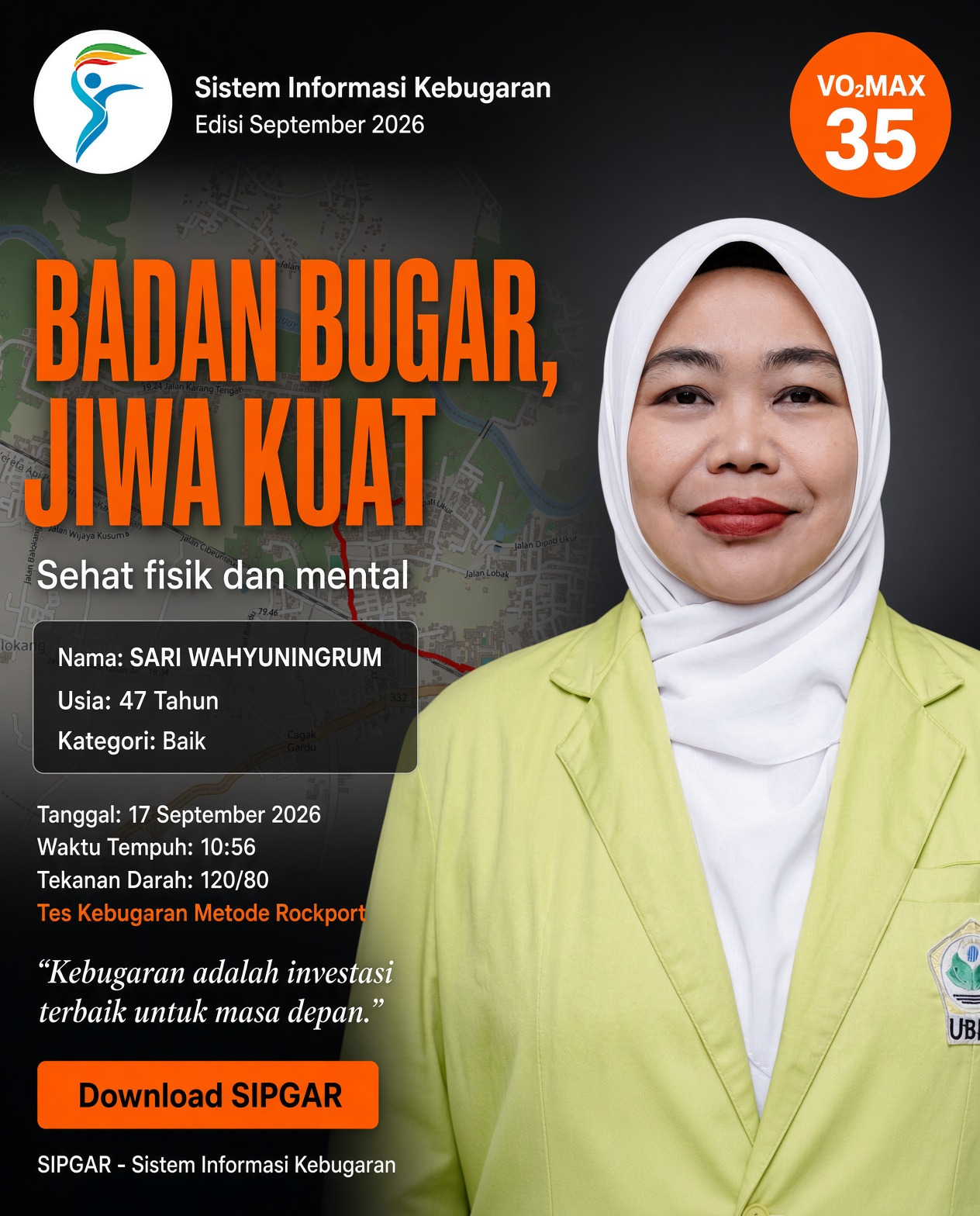 Cover hasil tes kebugaran SARI WAHYUNINGRUM