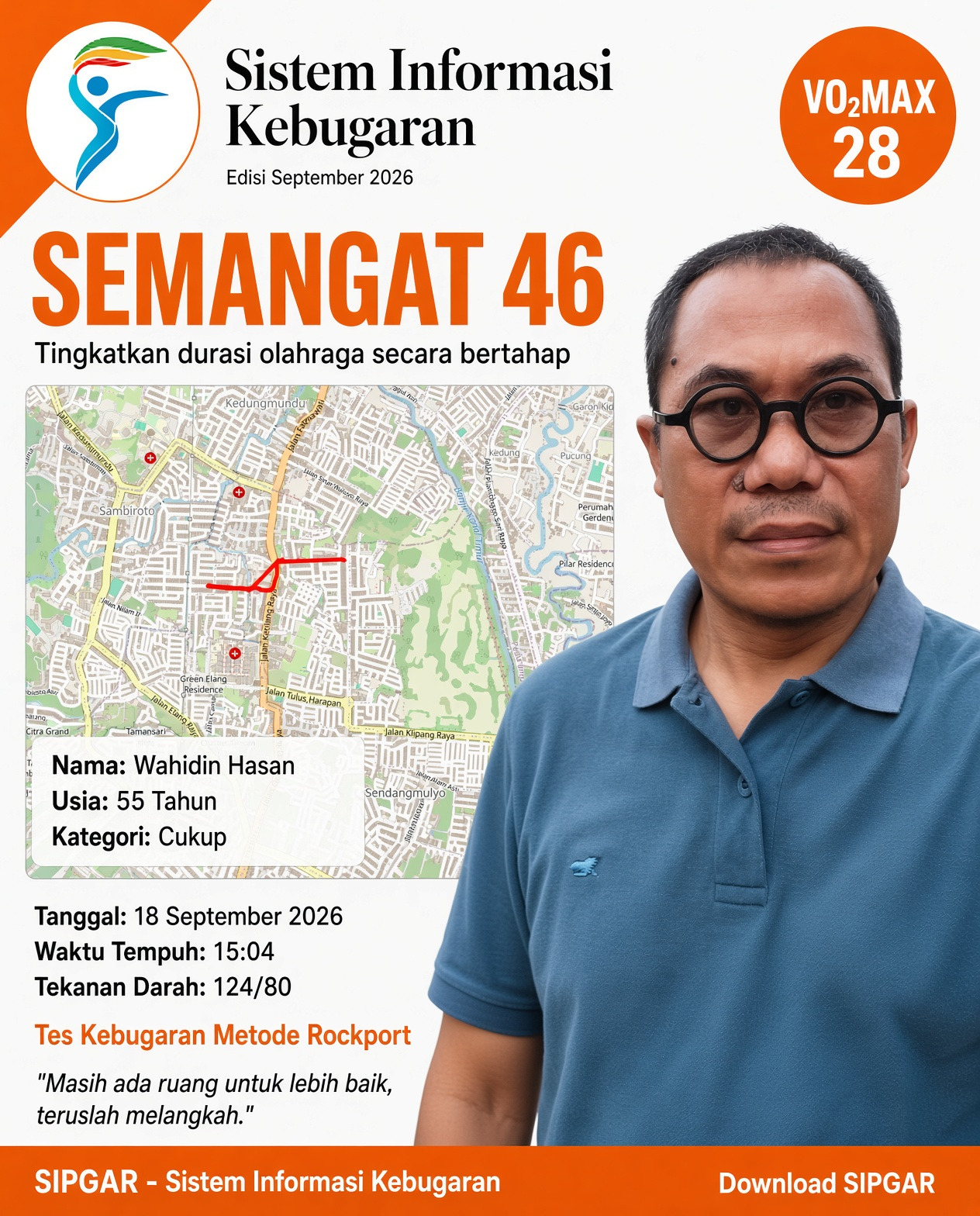 Cover hasil tes kebugaran Wahidin Hasan