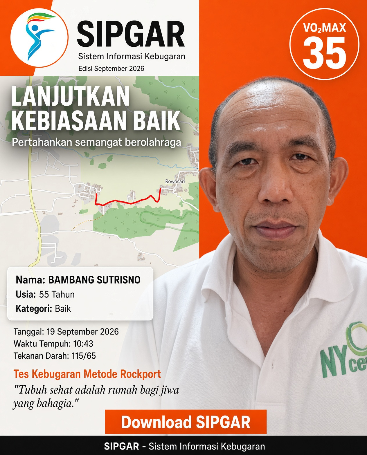 Cover hasil tes kebugaran BAMBANG SUTRISNO