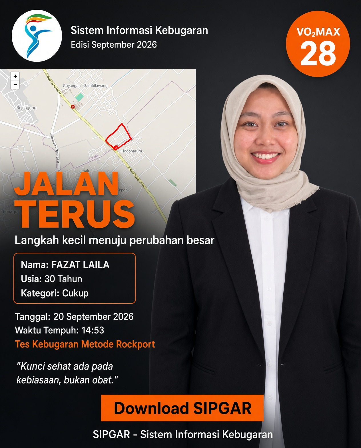 Cover hasil tes kebugaran FAZAT LAILA
