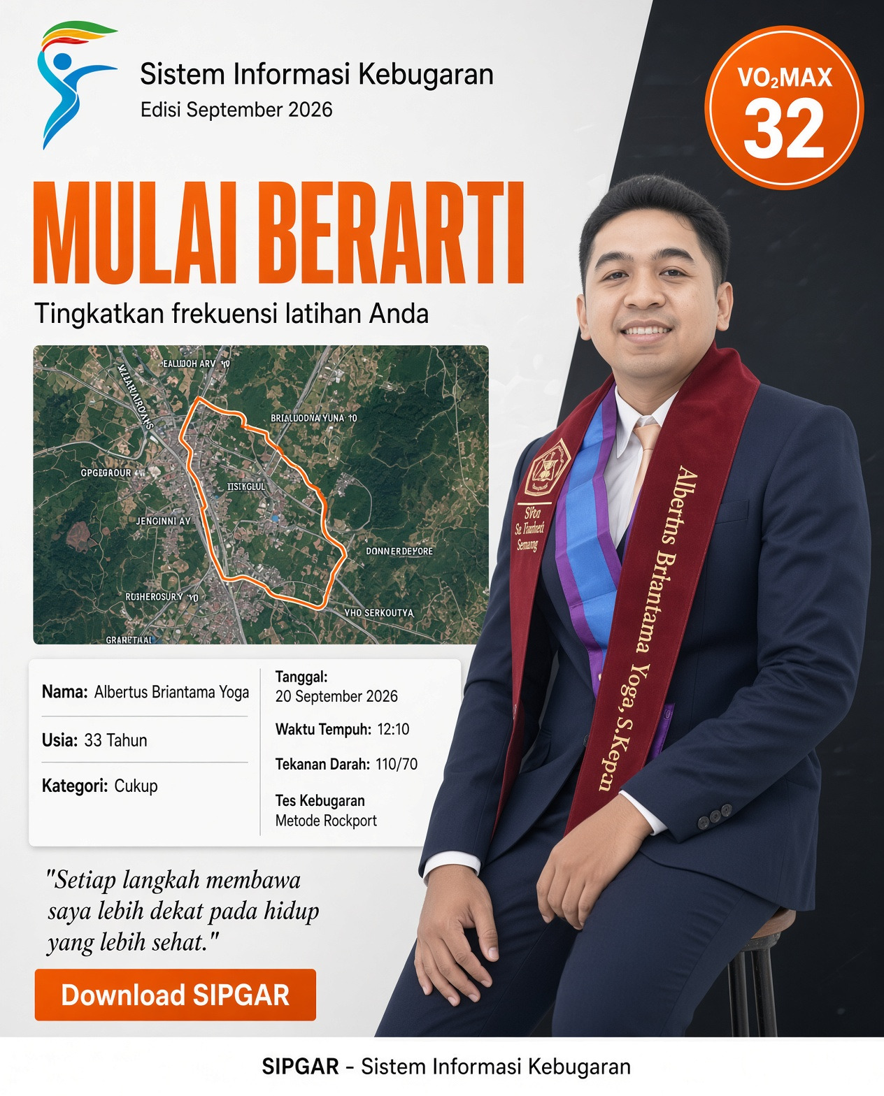 Cover hasil tes kebugaran Albertus Briantama Yoga