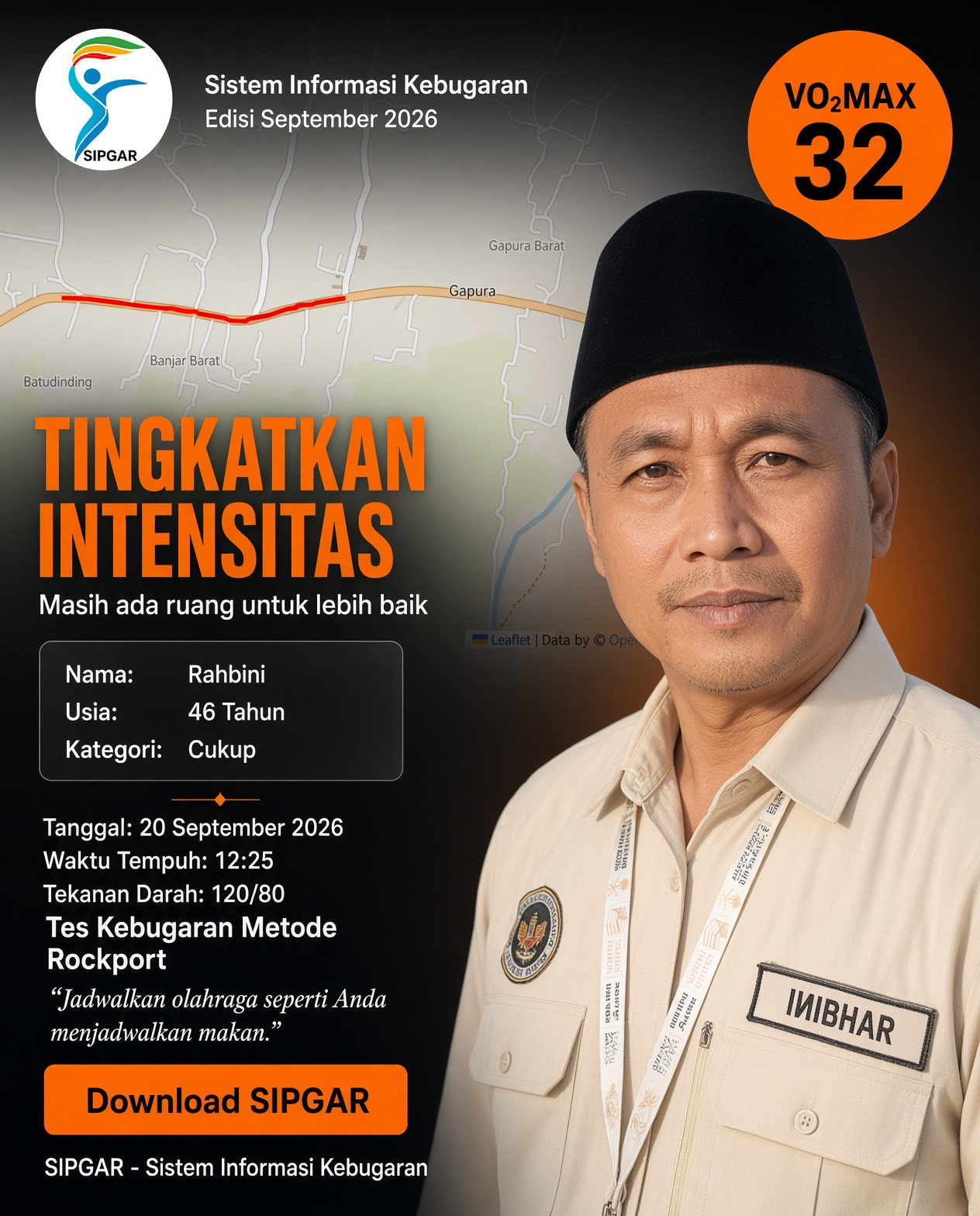Cover hasil tes kebugaran Rahbini